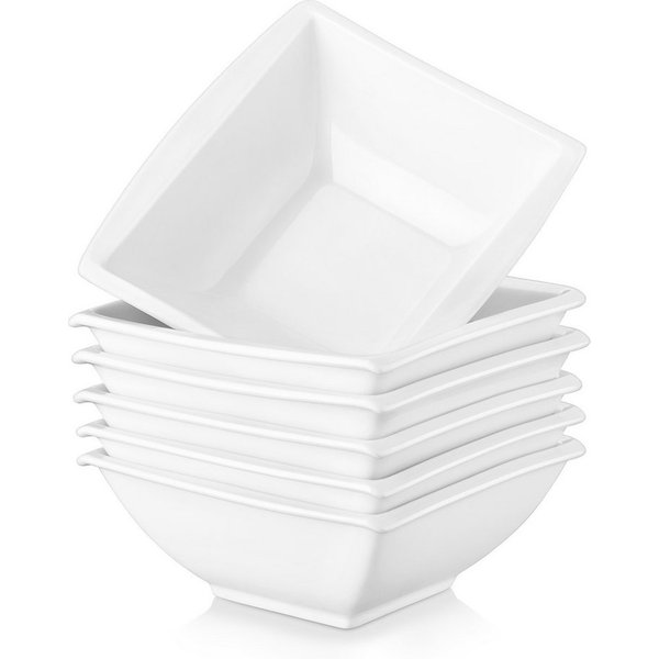 MALACASA Schale 6-tlg Schale Set für 6, Weiß Porzellan Müslischale, Porzellan, (Set, 6-tlg)