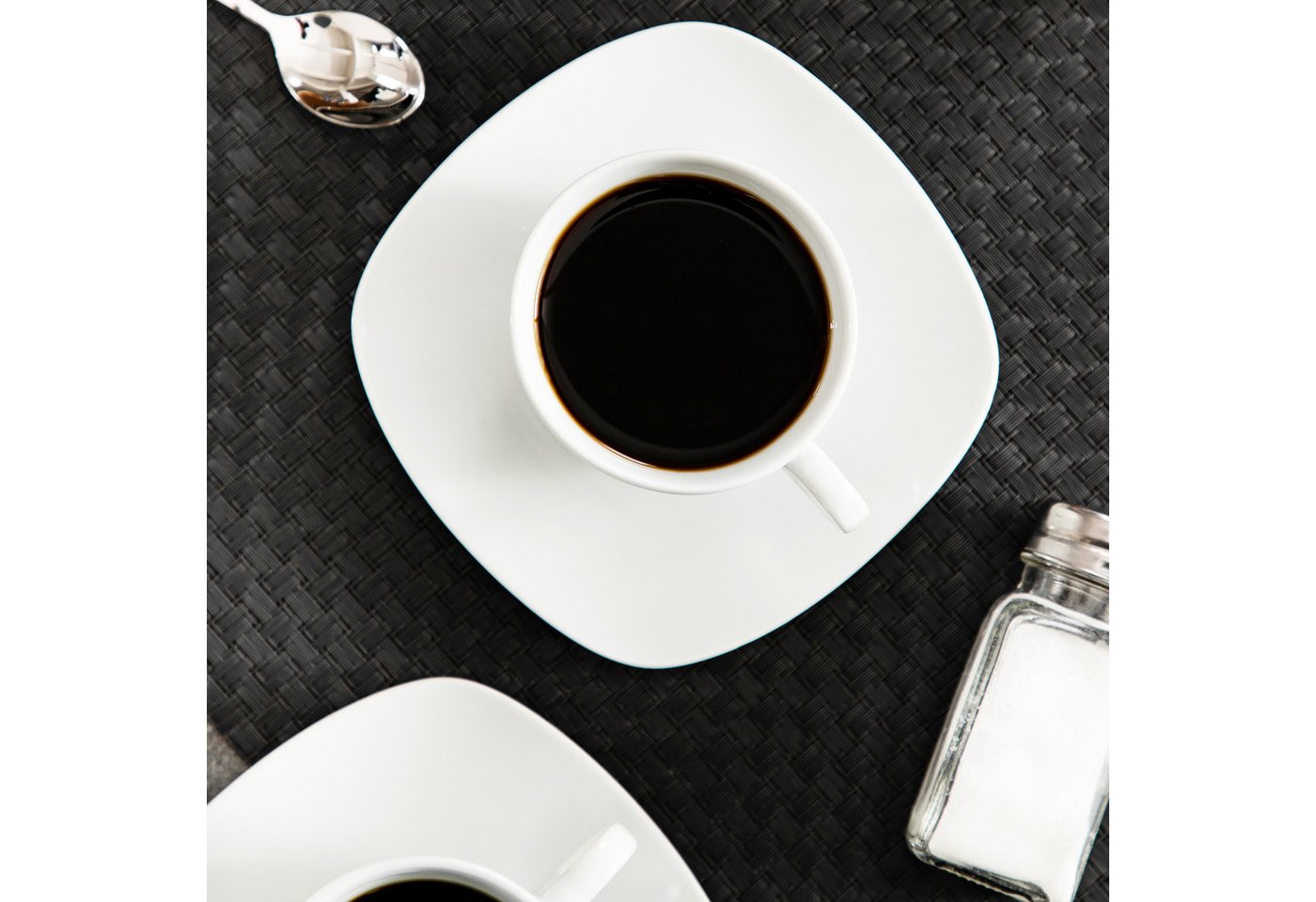 MALACASA Tasse 6tlg Kaffeeservice, ELISA Porzellan Tassen-Set, Grauweiß, 6-tlg., Porzellan – Bild 5 von 5