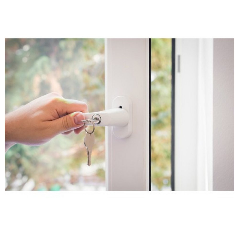 MALATEC Fenstergriff Griff Fenster abschließen, Griff, L: 13 cm, (Spar-Set, 4-tlg., Verriegelte Fenster und Balkontüren verhindern, einbrechen), mit Schlüssel a – Bild 5 von 5