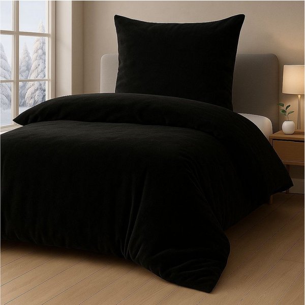 Malika Bettwäsche Cashmere-Touch Fleece, weiche, warme Winterbettwäsche, Cashmere Touch, 2 teilig, Flauschig warmes Teddy-Plüsch