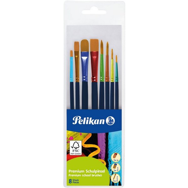 Pelikan Malpinsel Pelikan Schulpinsel Set Premium 8 Stück Etui