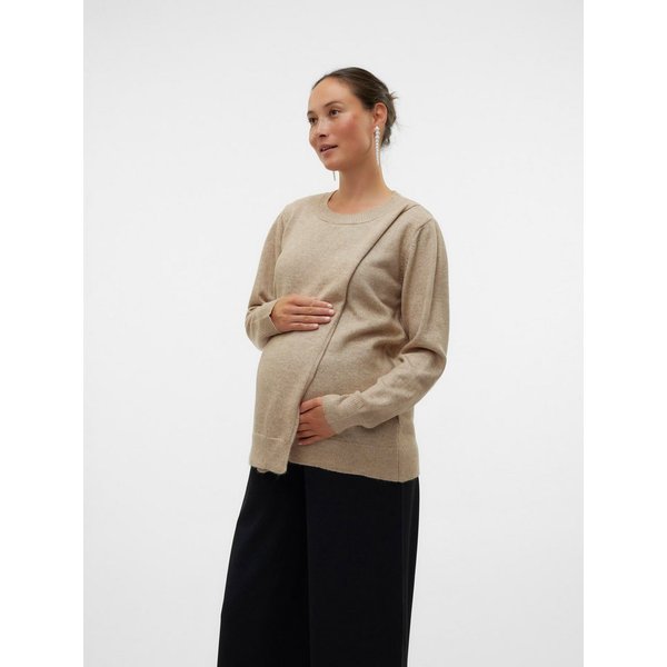 Mamalicious Strickpullover MLNEWANNE IRIS L/S KNIT TOP 2F NOOS Kunstfaser, regular fit