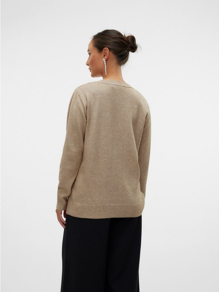 Mamalicious Strickpullover MLNEWANNE IRIS L/S KNIT TOP 2F NOOS Kunstfaser, regular fit – Bild 3 von 5