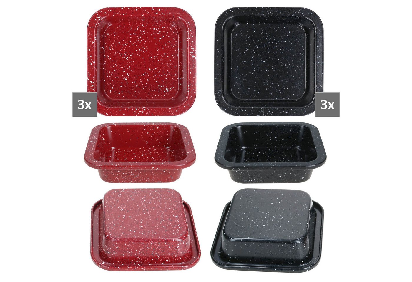 MamboCat Auflaufform 4er Set Cina Backform quadratisch 12x12cm Airfryer Backofen Auflauf, Stahl – Bild 5 von 5