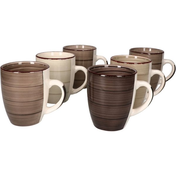 MamboCat Becher 6er Set Kaffeebecher Grey, Steingut