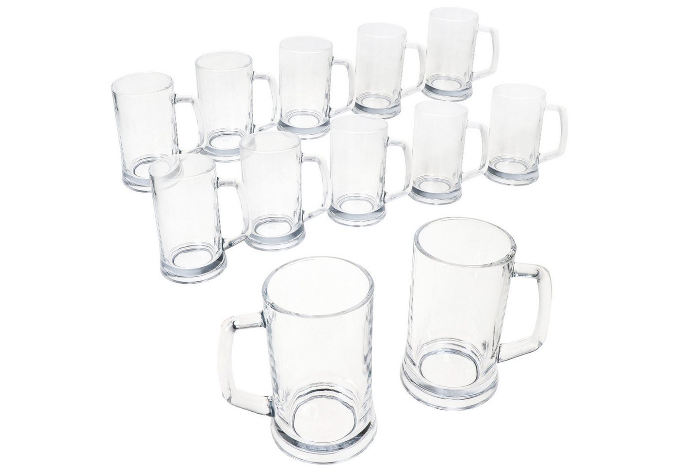 MamboCat Bierglas 12x Viva Bierkrug 0,3L mit Henkel Bierseidel 300ml Glas Seidel Humpen, Glas – Bild 2 von 5