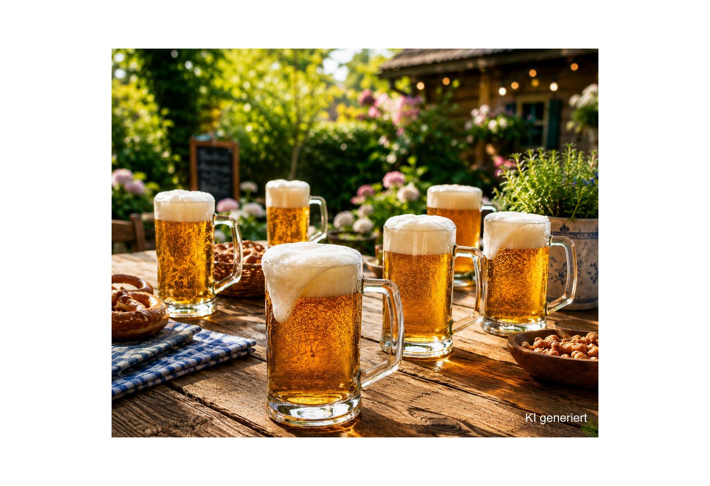 MamboCat Bierglas 12x Viva Bierkrug 0,3L mit Henkel Bierseidel 300ml Glas Seidel Humpen, Glas – Bild 3 von 5