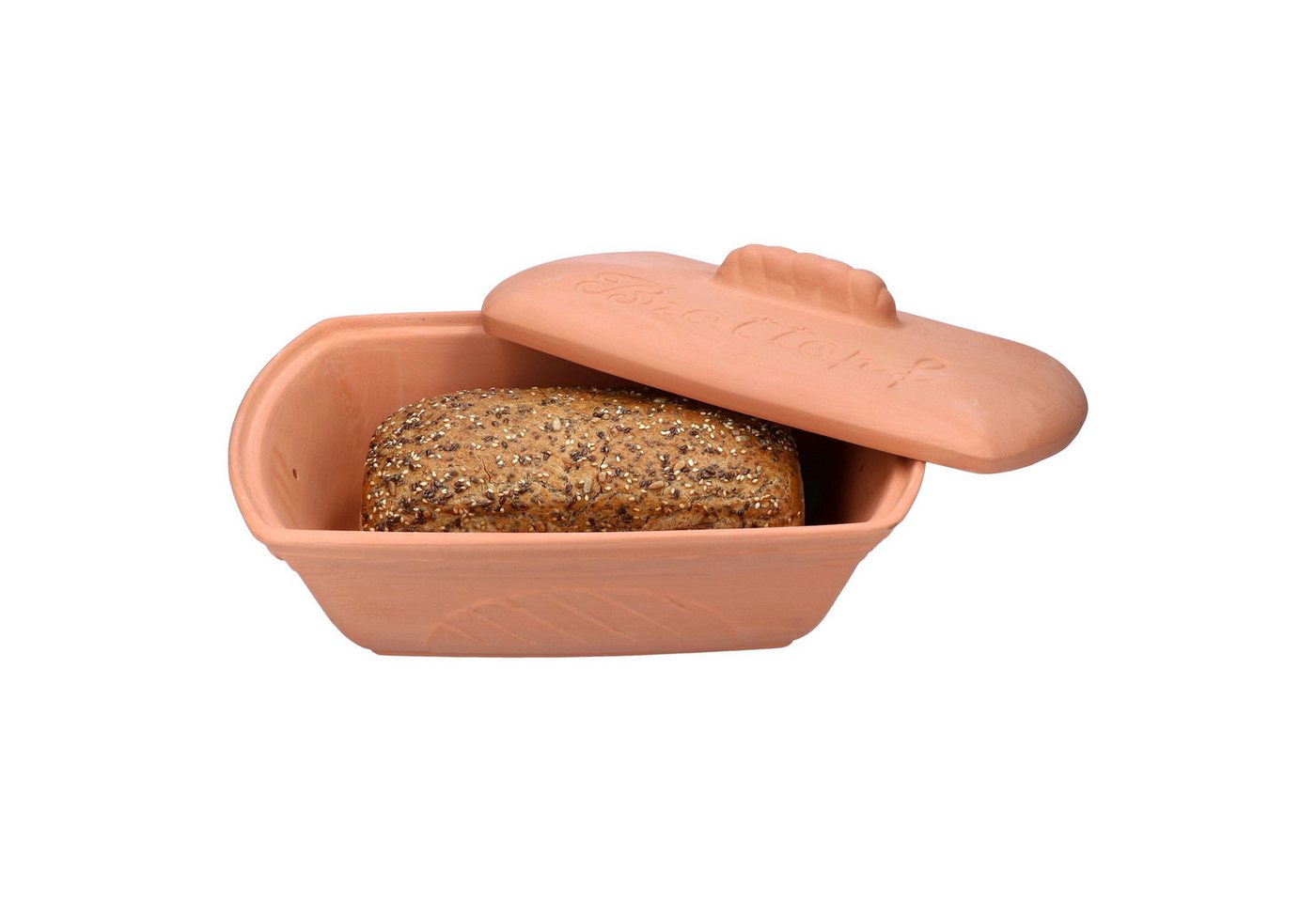 MamboCat Brotkasten Terra Brottopf Brotkasten mit Deckel Brötchen Aufbewahrungsbox Ton, Ton – Bild 2 von 5
