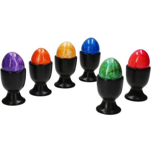 MamboCat Eierbecher 6x Panther Eierbecher schwarz Steingut für 6 Personen Frühstück