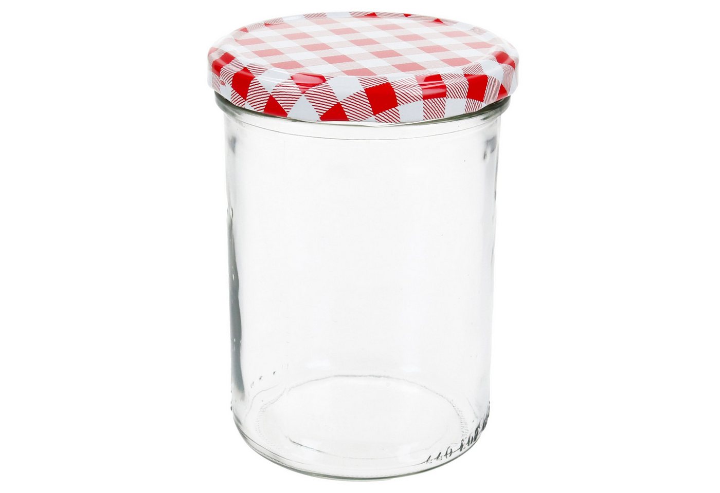 MamboCat Einmachglas 48er Set Marmeladenglas 435ml Einmachglas TO82 Deckel rot kariert Heft, Glas – Bild 5 von 5