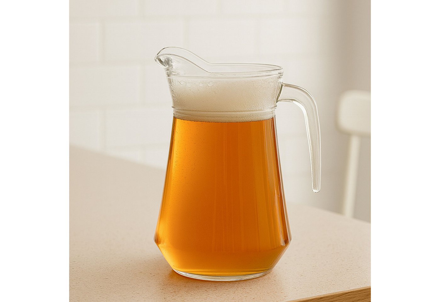 MamboCat Karaffe Valentin 2er Set Glaskrug 1,15L Milch-Kanne mit Henkel Wein-Karaffe – Bild 5 von 5