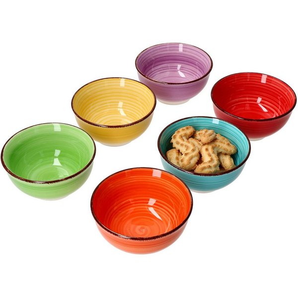 MamboCat Müslischale 6er Set Snack-/Dipschale Uni bunt 12cm - 24326734, Steingut