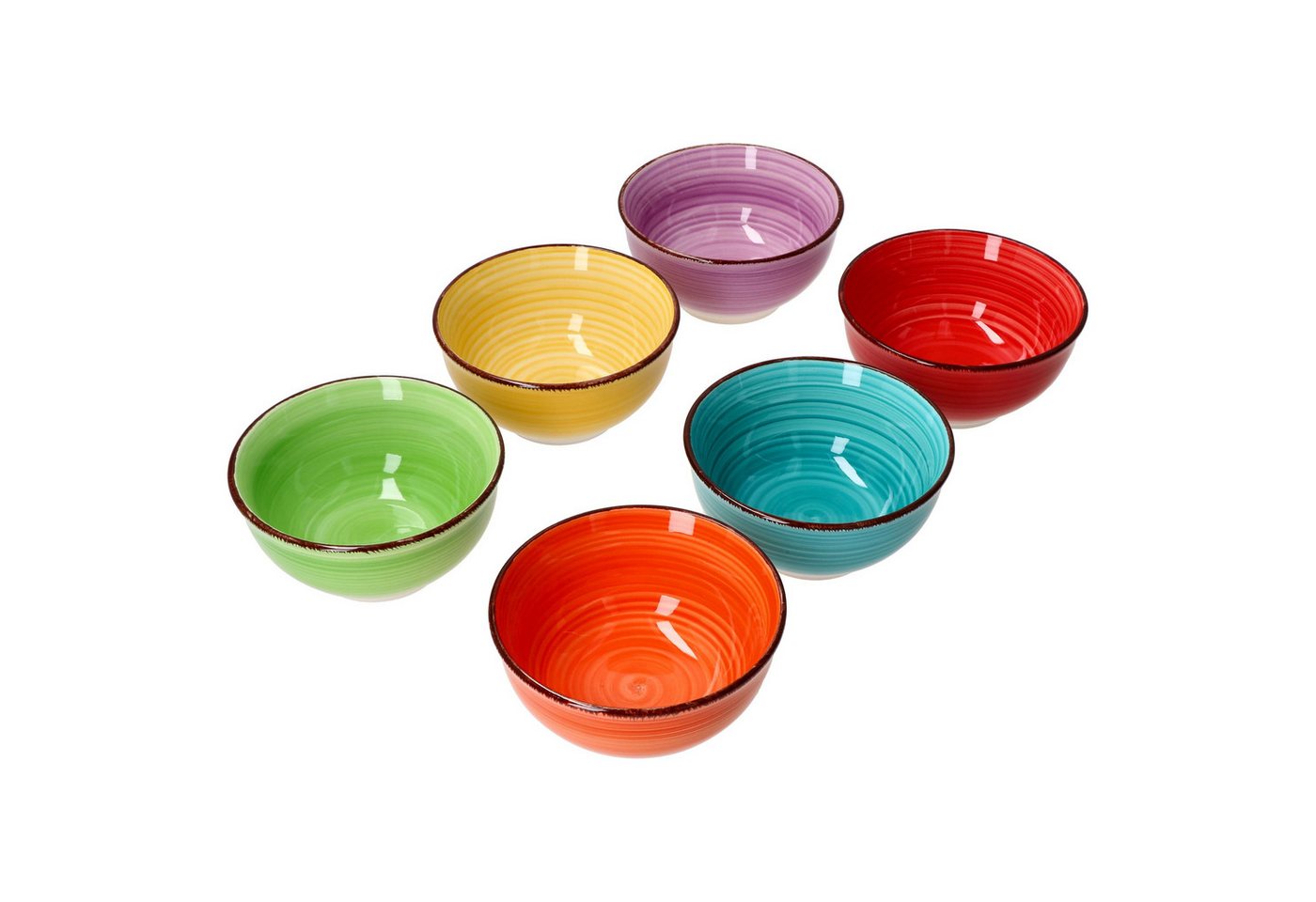 MamboCat Müslischale 6er Set Snack-/Dipschale Uni bunt 12cm - 24326734, Steingut – Bild 4 von 5