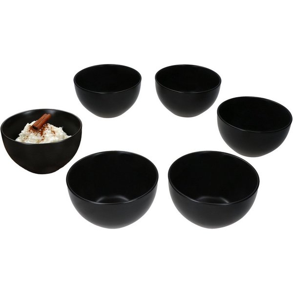 MamboCat Müslischale 6x Panther Schale Ø14,2cm schwarz 450ml Steingut 6 Personen, Steingut