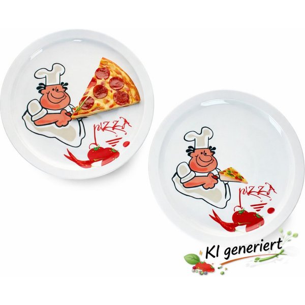 MamboCat Pizzateller 2er Set Alberto Pizzateller Ø30,5cm 2 Personen XL-Teller Platte groß