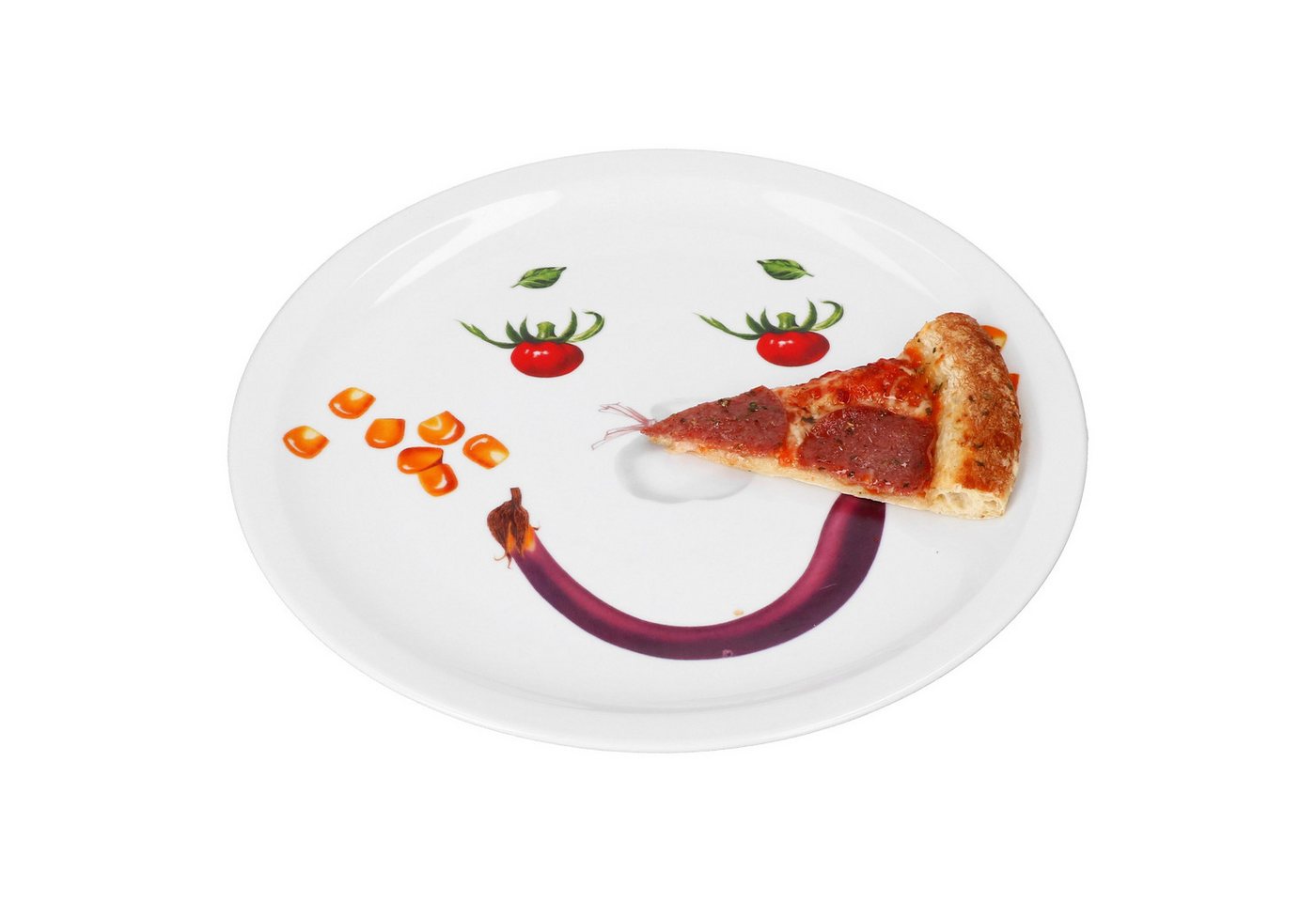 MamboCat Pizzateller 4er Set Smiley Pizzateller Ø30,5cm Servier-Platte Gemüse-Gesicht – Bild 2 von 5