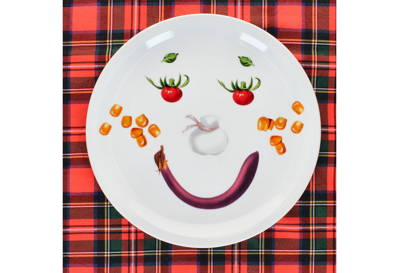MamboCat Pizzateller 4er Set Smiley Pizzateller Ø30,5cm Servier-Platte Gemüse-Gesicht – Bild 5 von 5