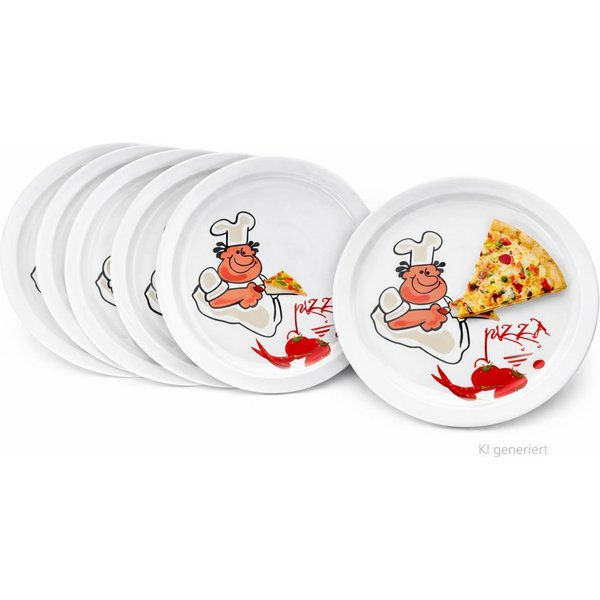 MamboCat Pizzateller 6er Set Alberto Pizzateller Ø30,5cm 6 Personen XL-Teller Platte