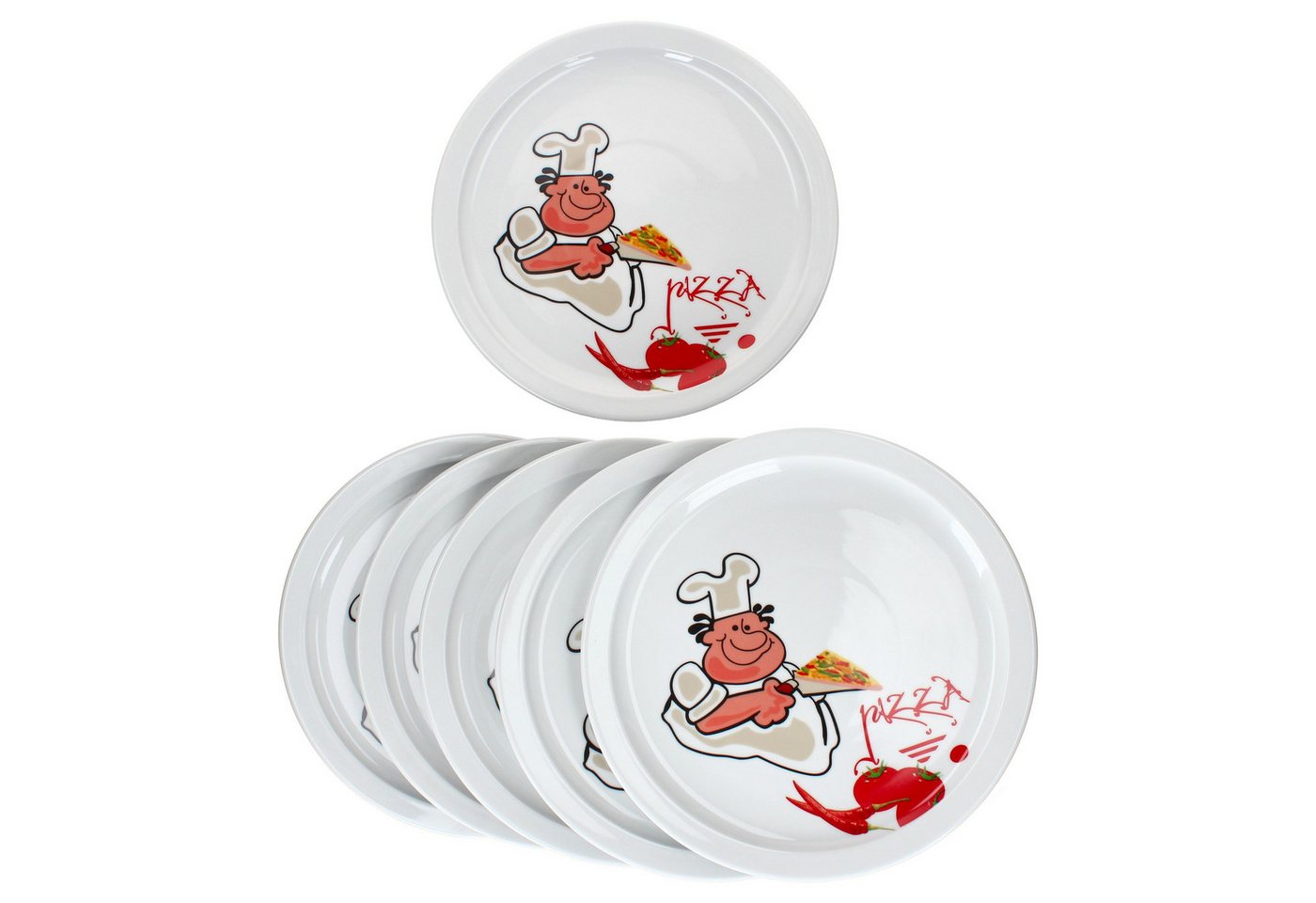 MamboCat Pizzateller 6er Set Alberto Pizzateller Ø30,5cm 6 Personen XL-Teller Platte – Bild 2 von 5