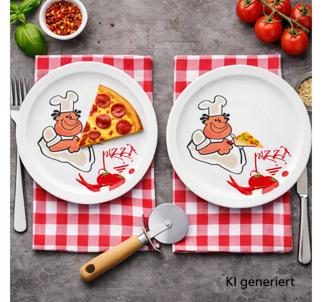 MamboCat Pizzateller 6er Set Alberto Pizzateller Ø30,5cm 6 Personen XL-Teller Platte – Bild 4 von 5