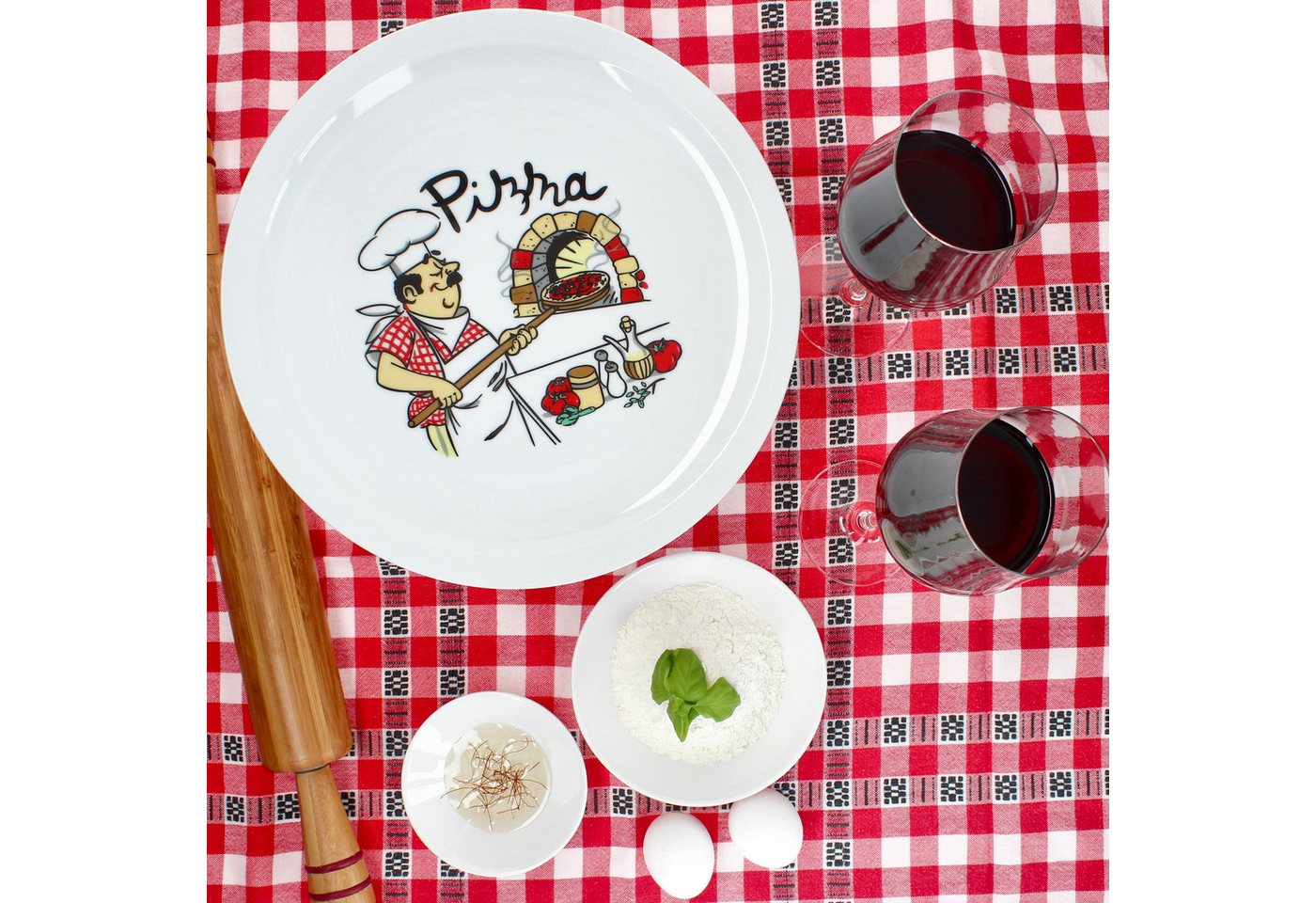 MamboCat Pizzateller 6er Set Luigi Pizzateller Ø30,5cm 6 Personen Teller Pizza Bäcker – Bild 2 von 5