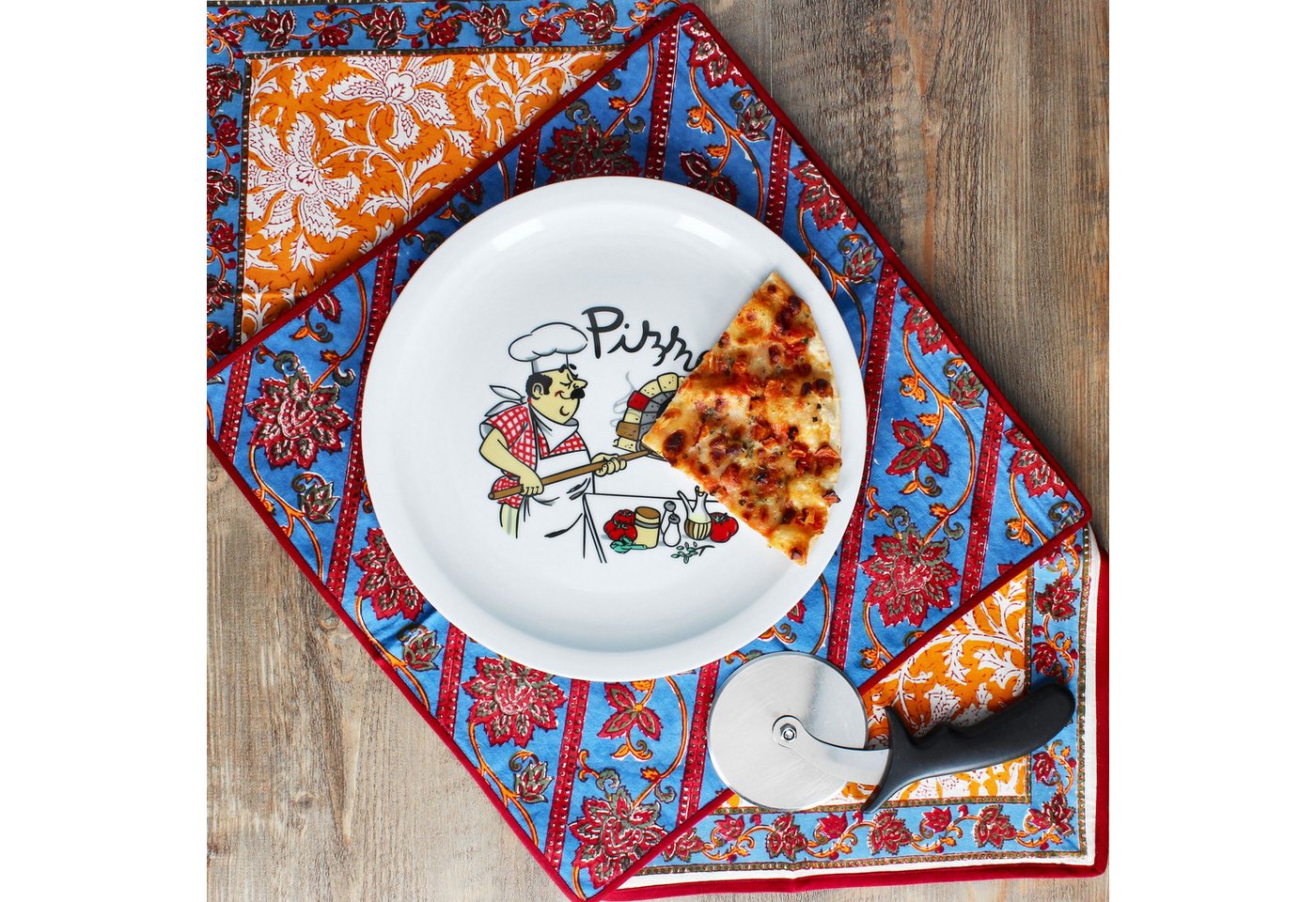 MamboCat Pizzateller 6er Set Luigi Pizzateller Ø30,5cm 6 Personen Teller Pizza Bäcker – Bild 4 von 5