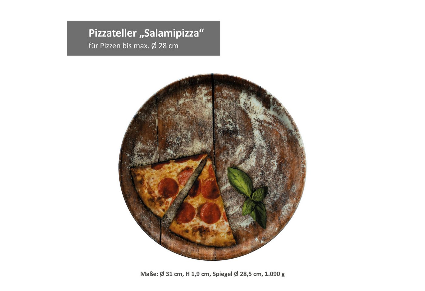 MamboCat Pizzateller 6er Set Pizzateller Oliven-, Salami- & Lieblingspizza Ø 31cm Platte – Bild 5 von 5