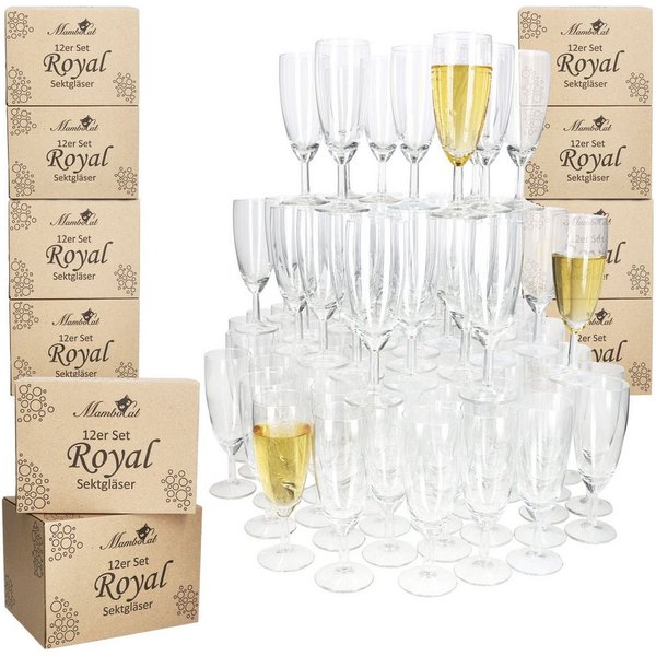 MamboCat Sektglas 120er Set Royal Sektgläser 140ml Champagner-Glas klare Prosecco Party, Glas