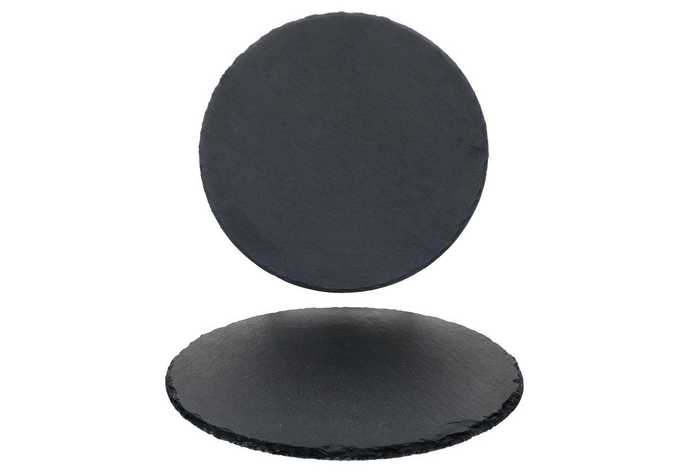 MamboCat Servierplatte 2x Schieferplatten rund Ø30cm Untersetzer Pizza-Teller Servierplatte, Schiefer – Bild 2 von 5