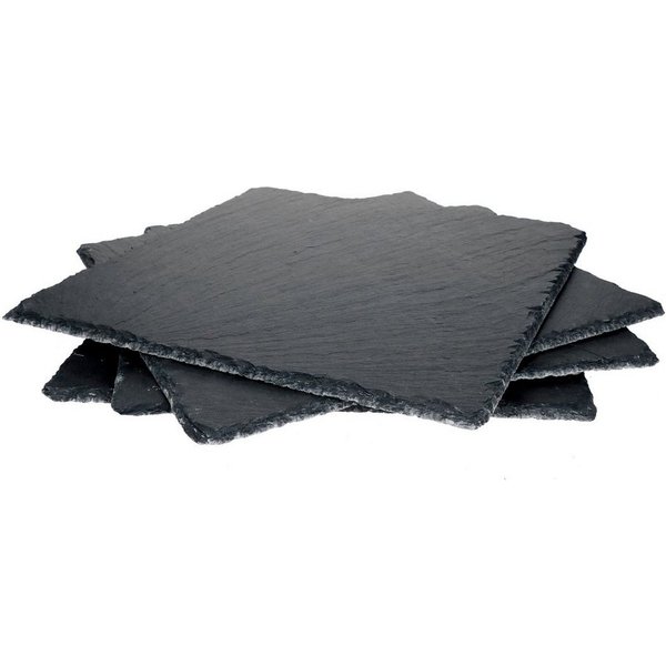 MamboCat Servierplatte 4x Schieferplatten 30x30cm Untersetzer Deko-Teller Servier-Platte, Schiefer