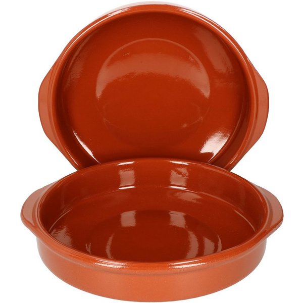 MamboCat Tapas-Schale 2er Set Cazuela Bernd XXL Ø 25,5cm Tonschalen mit Griffen, Ton