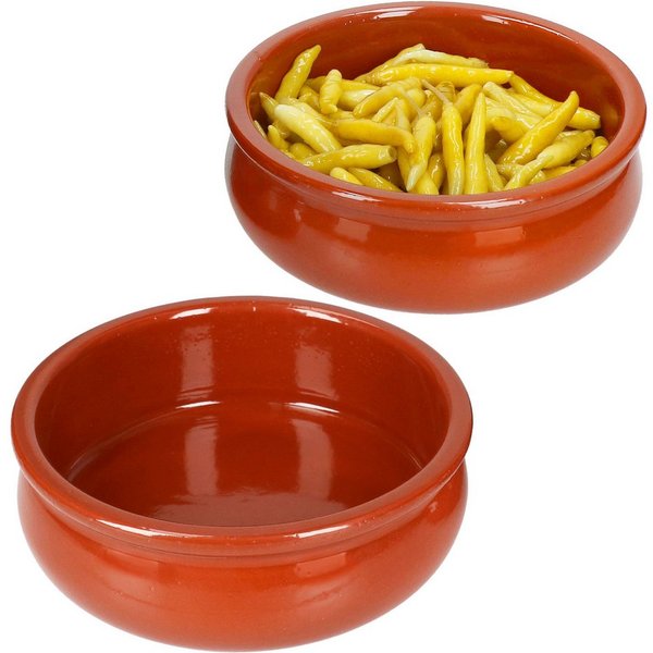 MamboCat Tapas-Schale 2x BERLIN Cazuela Schale bauchig Ø15,7cm Tonware Gr. M mediterran, Ton