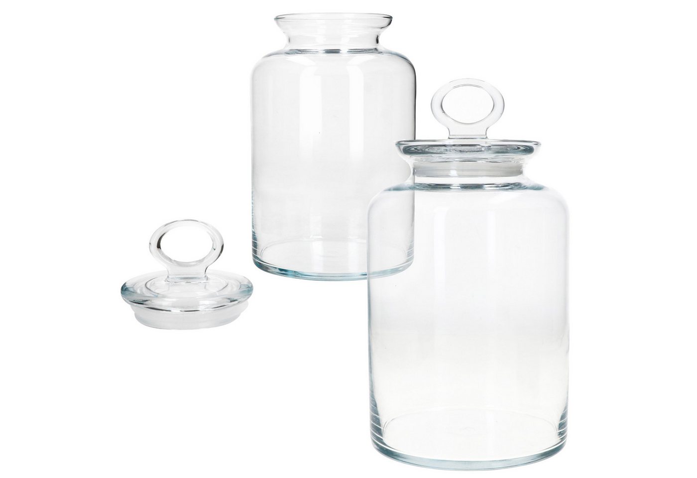 MamboCat Vorratsglas 2er Set Vorratsglas KIT 2,64L Glasdose mit Deckel Bonbonglas Keksglas, Glas – Bild 2 von 5