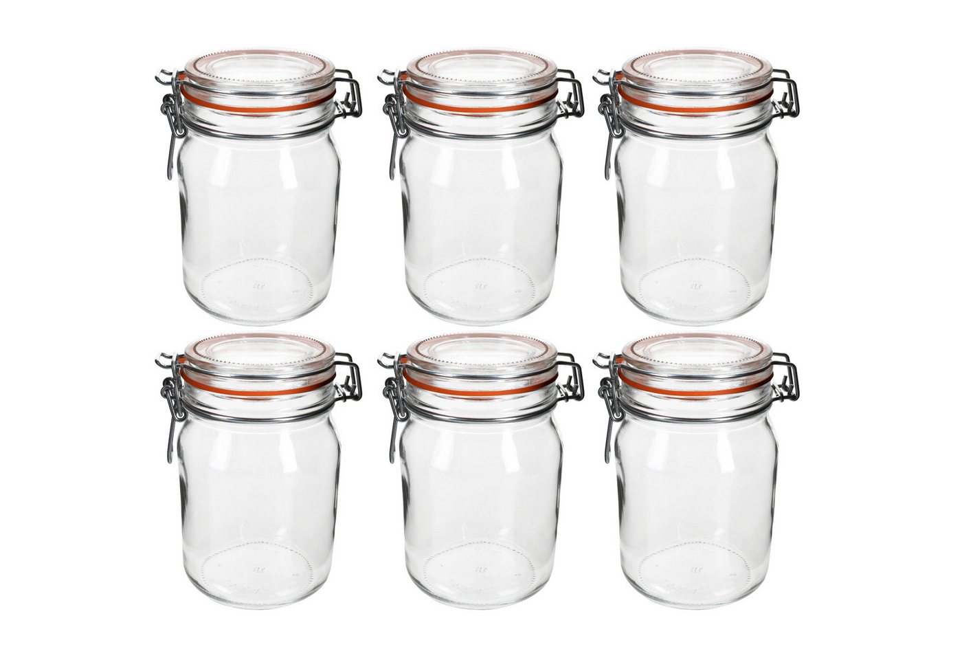 MamboCat Vorratsglas 6er Set Odin Einmachglas 1L Bügelverschluss Vorratsglas luftdicht, Glas – Bild 2 von 5