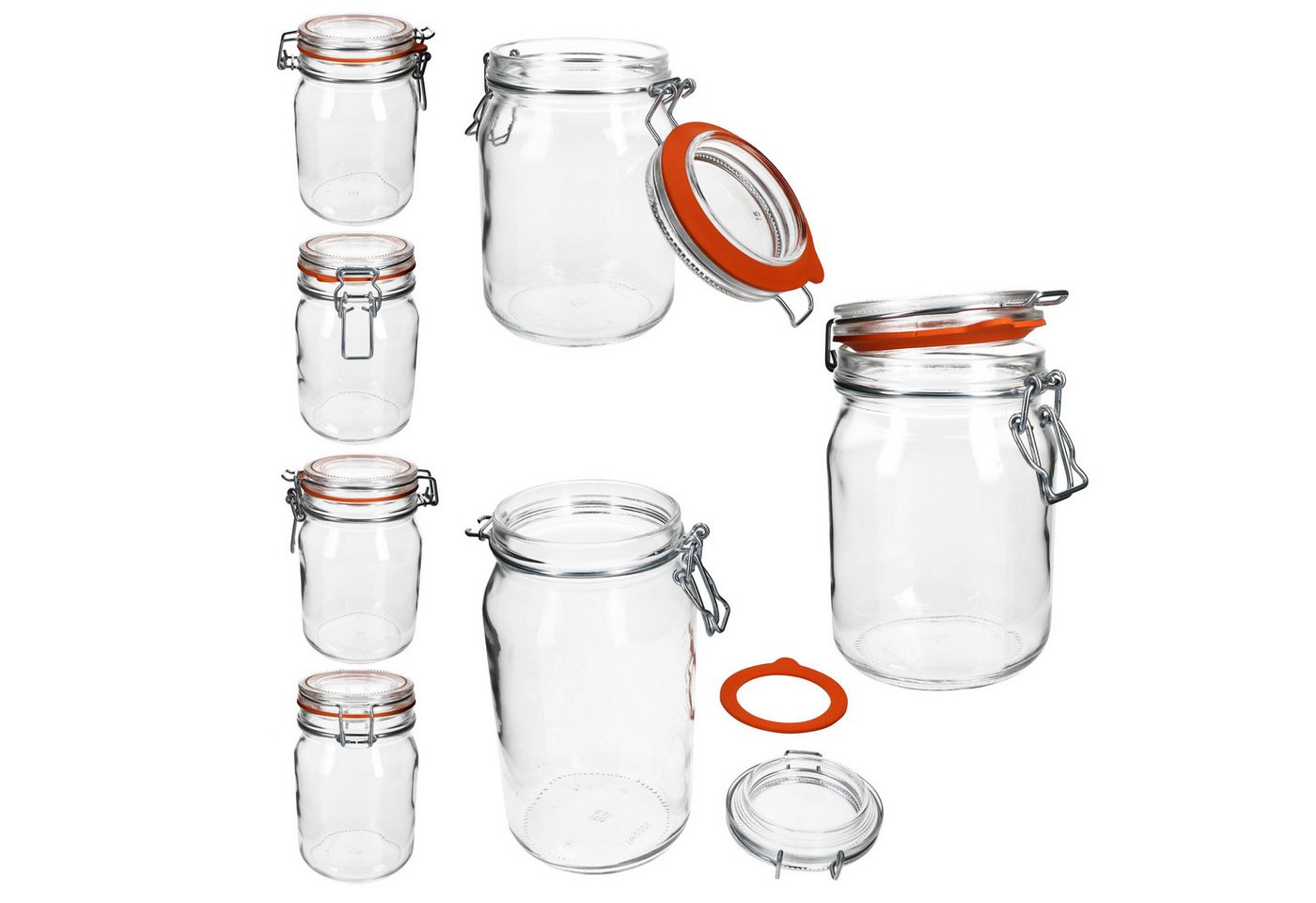 MamboCat Vorratsglas 6er Set Odin Einmachglas 1L Bügelverschluss Vorratsglas luftdicht, Glas – Bild 4 von 5