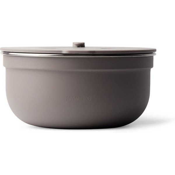 MAMEIDO Salatbox, Edelstahl, Kunststoff, Silikon, to-go mit 3 Fächern & auslaufsicherem Dressingbehälter in 1500 ml