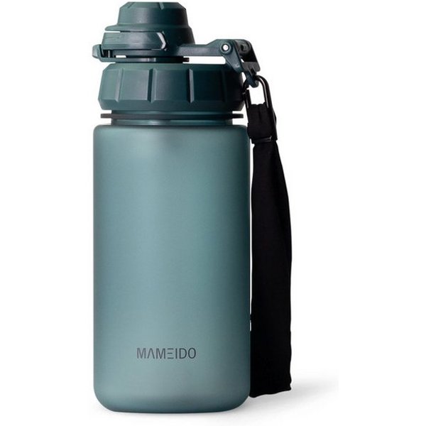 MAMEIDO Trinkflasche, mit 2-in-1 Deckel, Zeitmarkierung, Handschlaufe in 0,5l, 1l, 1,5l & 2l