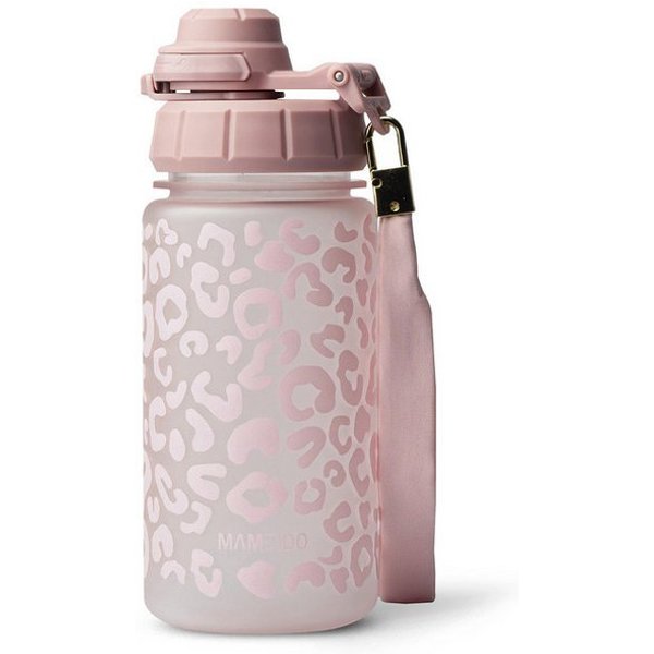 MAMEIDO Trinkflasche, mit 2-in-1 Deckel, Zeitmarkierung, Handschlaufe in 0,5l, 1l, 1,5l & 2l