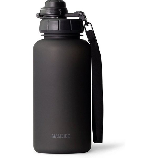 MAMEIDO Trinkflasche, mit 2-in-1 Deckel, Zeitmarkierung, Handschlaufe in 0,5l, 1l, 1,5l & 2l