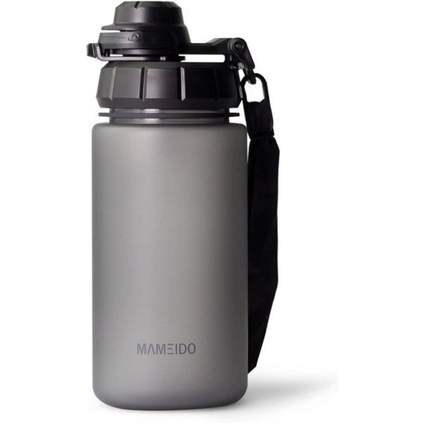 MAMEIDO Trinkflasche, mit 2-in-1 Deckel, Zeitmarkierung, Handschlaufe in 0,5l, 1l, 1,5l & 2l