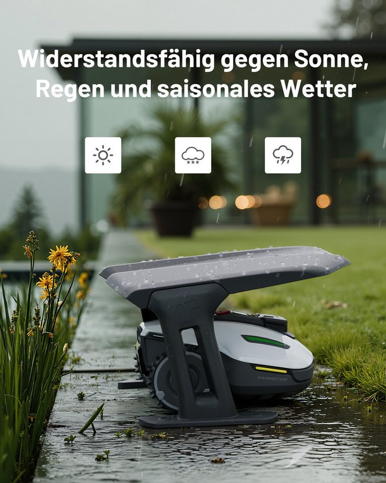 Mammotion Mähroboter-Garage, für Rasenmähroboter, (Rasenmäher-Schutzhülle), Winddicht, Regenfest, Sonnenfest, 709 x 762 x 441 mm, Grauschwarz – Bild 3 von 5