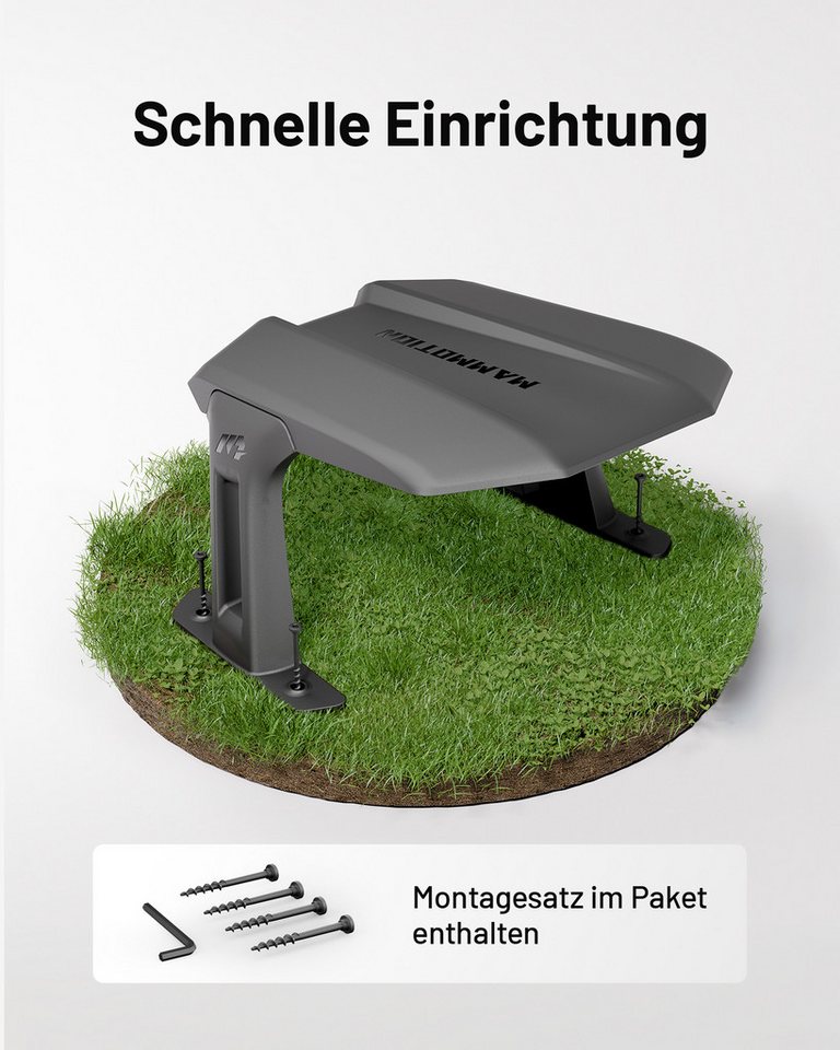 Mammotion Mähroboter-Garage, für Rasenmähroboter, (Rasenmäher-Schutzhülle), Winddicht, Regenfest, Sonnenfest, 709 x 762 x 441 mm, Grauschwarz – Bild 5 von 5