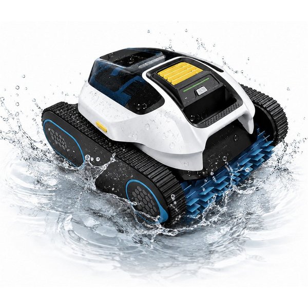 Mammotion Poolroboter Spino E1 Poolreiniger mit App, Kabellos Poolsauger bis 150m² Pools, (für Boden, Wand, Wasserlinienreinigung), 6000 mAh, 210 Min Laufzeit, 