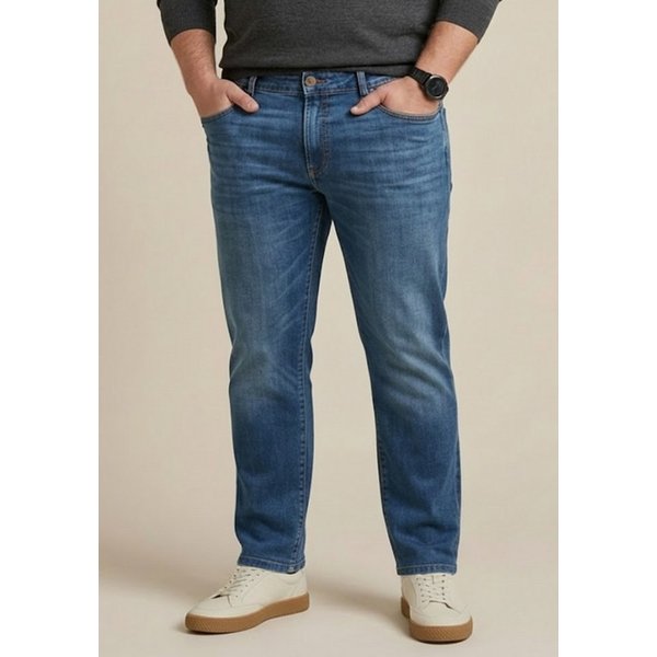 Man's World Plus Gerade Jeans Große Größen, straight fit mit Knopf- und Reißverschluss, Straight-Fit, gerader Beinverlauf