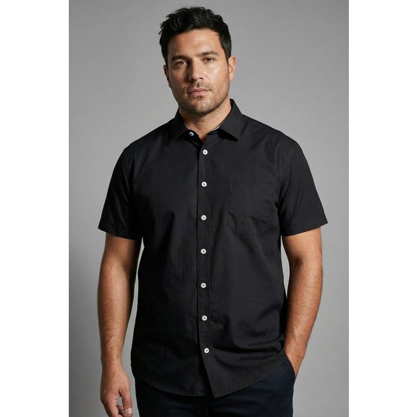 Man's World Plus Kurzarmhemd Große Größen Kurzarm, für verschiedene Anlässe, aus Baumwolle und Polyester