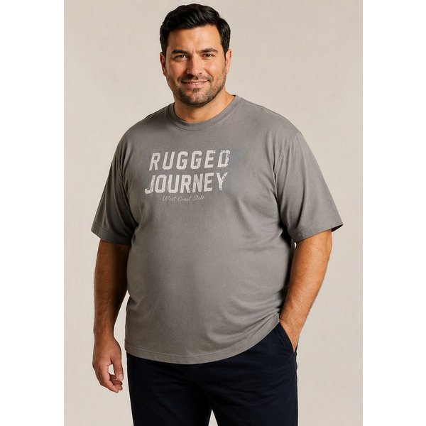 Man's World Plus Rundhalsshirt auch in Grosse Größen bis Gr. 7XL Ärmel-Fit Regular Fit, Kurzarm, mit Print, bedruckt, aus Single Jersey