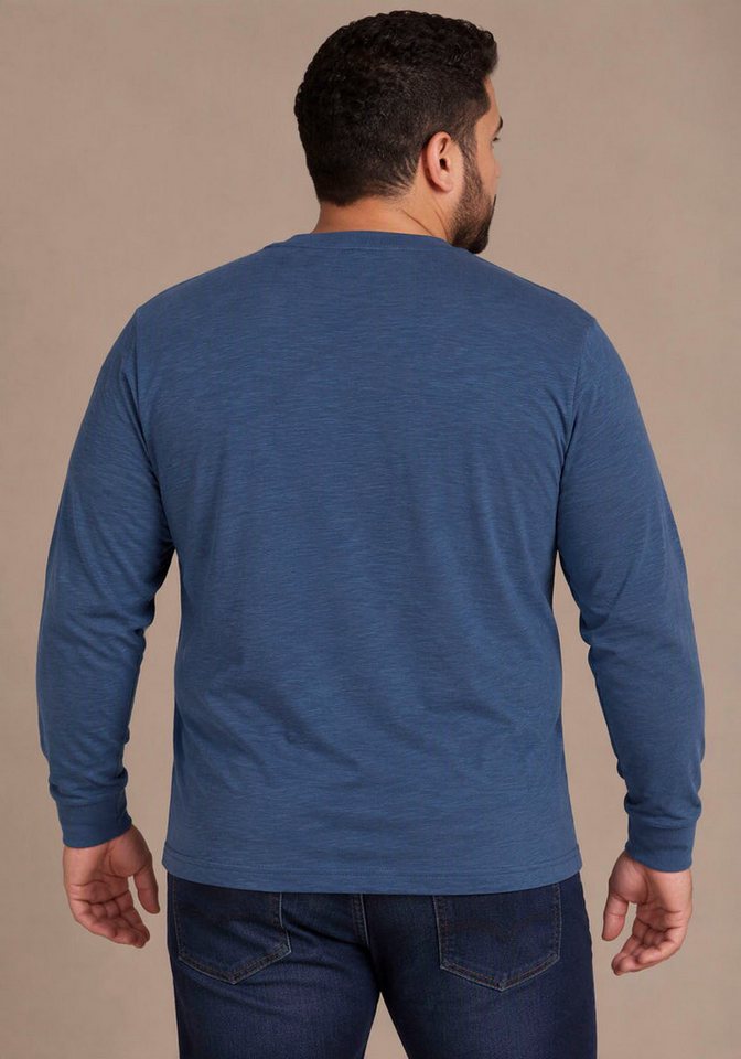 Man's World Plus Rundhalsshirt auch in Grosse Größen bis Gr. 7XL Regular Fit, Langarm, bedruckte Optik, für Casualmode – Bild 2 von 5