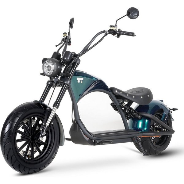 MANGOSTEEN E-Motorroller M1P E-Chopper 2000W, 1800Wh, 80km Reichweite, Retro-Elektro-Scooter, 2000 W, 45 km/h, Straßenzugelassener E-Chopper für Stadt & Freizei