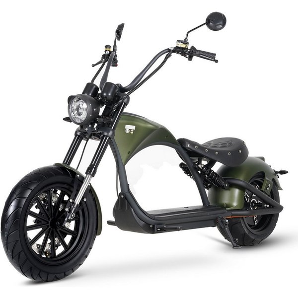 MANGOSTEEN E-Motorroller M1P E-Chopper 2000W, 1800Wh, 80km Reichweite, Retro-Elektro-Scooter, 2000 W, 45 km/h, Straßenzugelassener E-Chopper für Stadt & Freizei