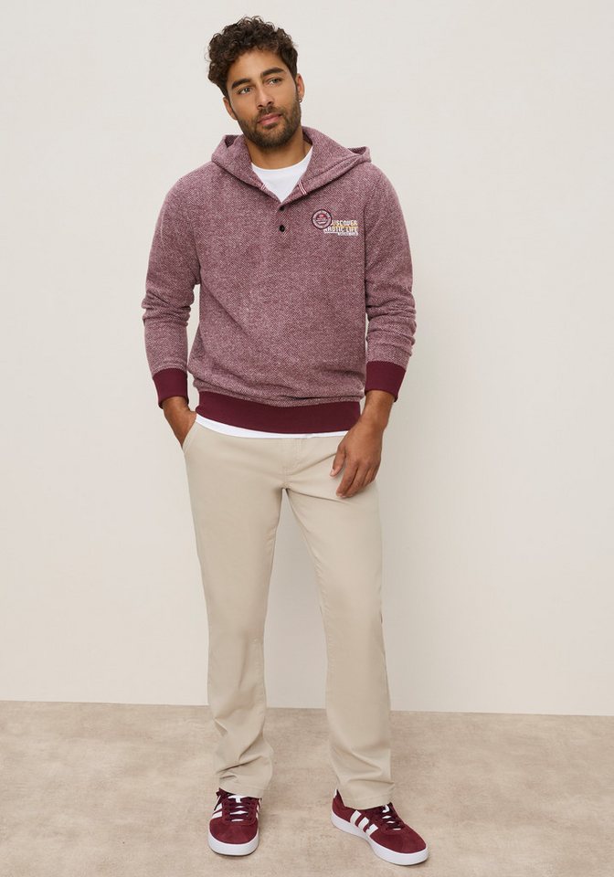 Man's World Fleecepullover mit Kapuze, gemusterte Optik, aus Polyester und Baumwolle – Bild 4 von 5